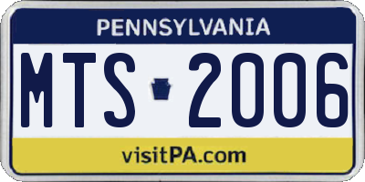 PA license plate MTS2006