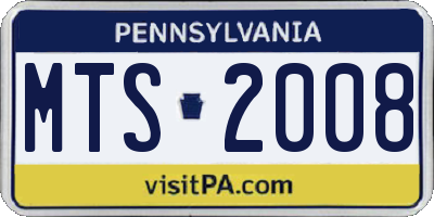 PA license plate MTS2008