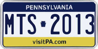 PA license plate MTS2013