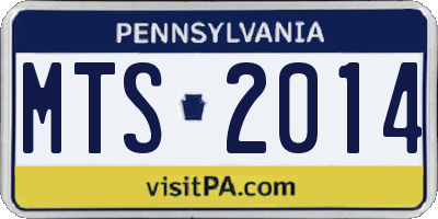 PA license plate MTS2014