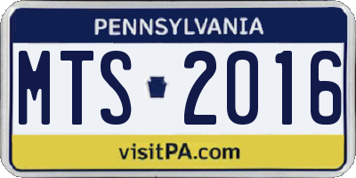 PA license plate MTS2016