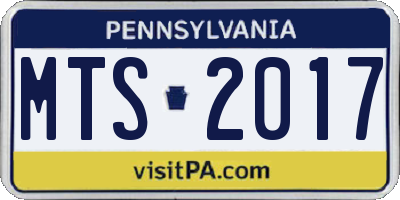 PA license plate MTS2017