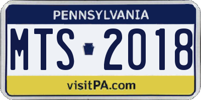 PA license plate MTS2018