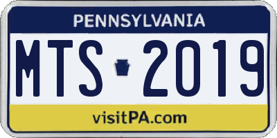 PA license plate MTS2019