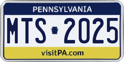 PA license plate MTS2025