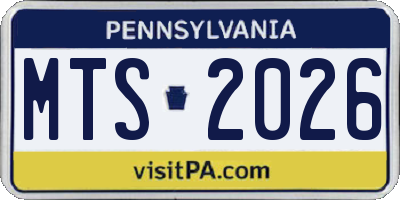 PA license plate MTS2026