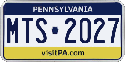 PA license plate MTS2027