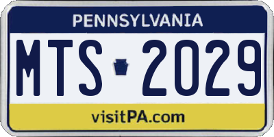 PA license plate MTS2029