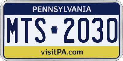 PA license plate MTS2030