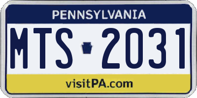 PA license plate MTS2031