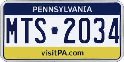 PA license plate MTS2034