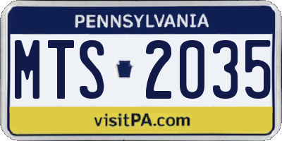 PA license plate MTS2035