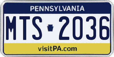 PA license plate MTS2036