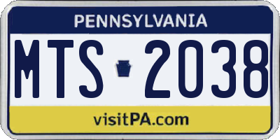 PA license plate MTS2038