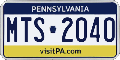 PA license plate MTS2040