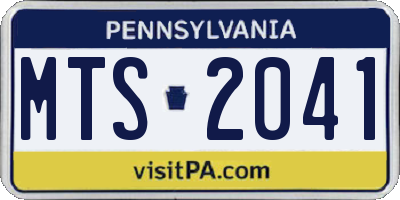 PA license plate MTS2041