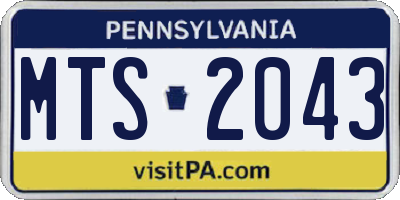 PA license plate MTS2043
