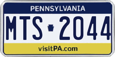 PA license plate MTS2044