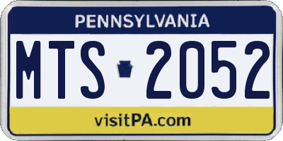 PA license plate MTS2052