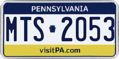 PA license plate MTS2053