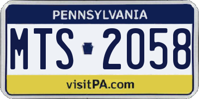 PA license plate MTS2058