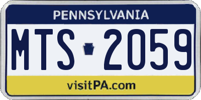 PA license plate MTS2059