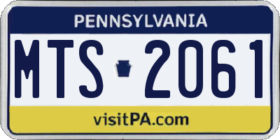 PA license plate MTS2061