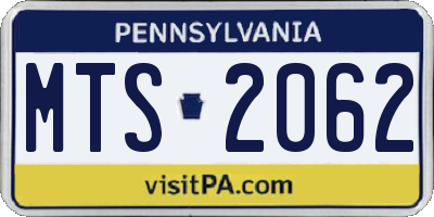 PA license plate MTS2062
