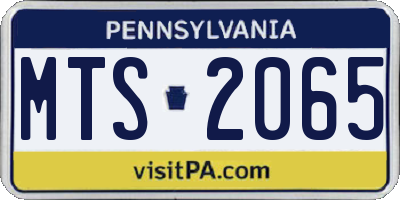 PA license plate MTS2065