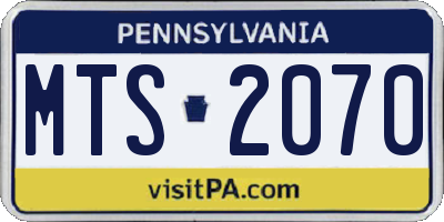 PA license plate MTS2070