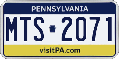 PA license plate MTS2071