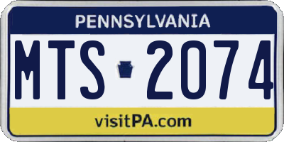 PA license plate MTS2074