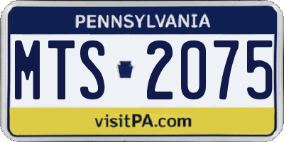 PA license plate MTS2075