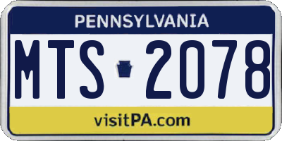 PA license plate MTS2078