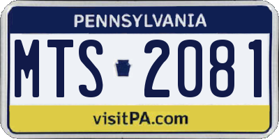 PA license plate MTS2081
