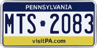 PA license plate MTS2083