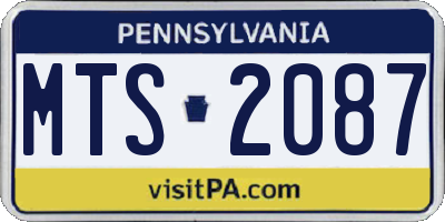 PA license plate MTS2087
