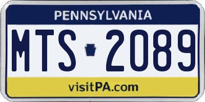 PA license plate MTS2089
