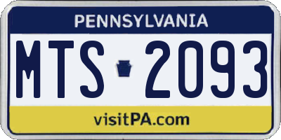 PA license plate MTS2093