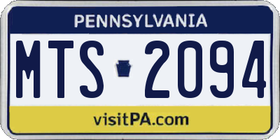 PA license plate MTS2094