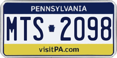 PA license plate MTS2098
