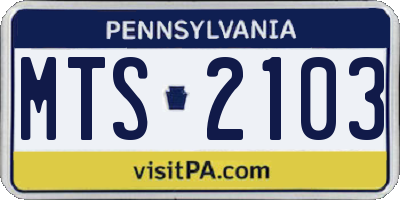 PA license plate MTS2103