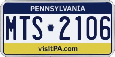 PA license plate MTS2106