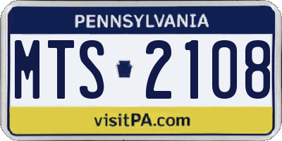 PA license plate MTS2108