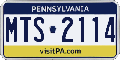 PA license plate MTS2114