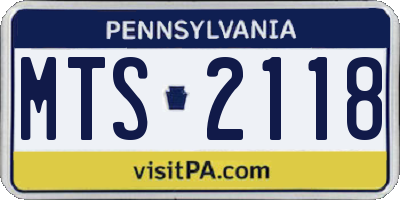 PA license plate MTS2118