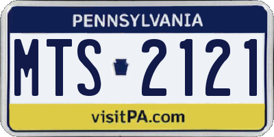 PA license plate MTS2121
