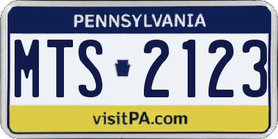 PA license plate MTS2123