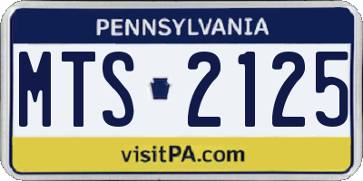 PA license plate MTS2125