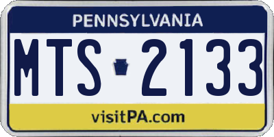 PA license plate MTS2133